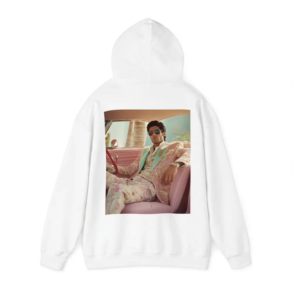 Stylish Man Floral Suit Pink Classic Car – Hoodies