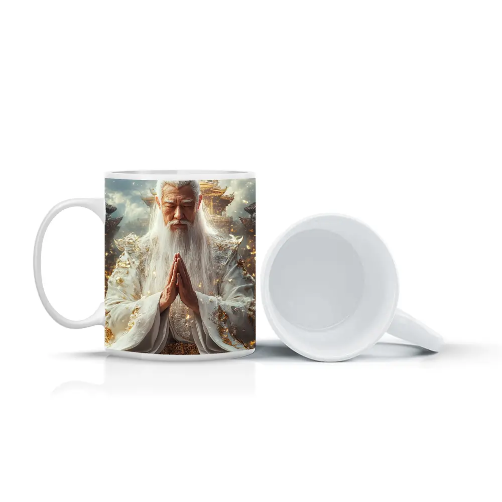 Ancient Wise God Praying Golden Temple – Mugs