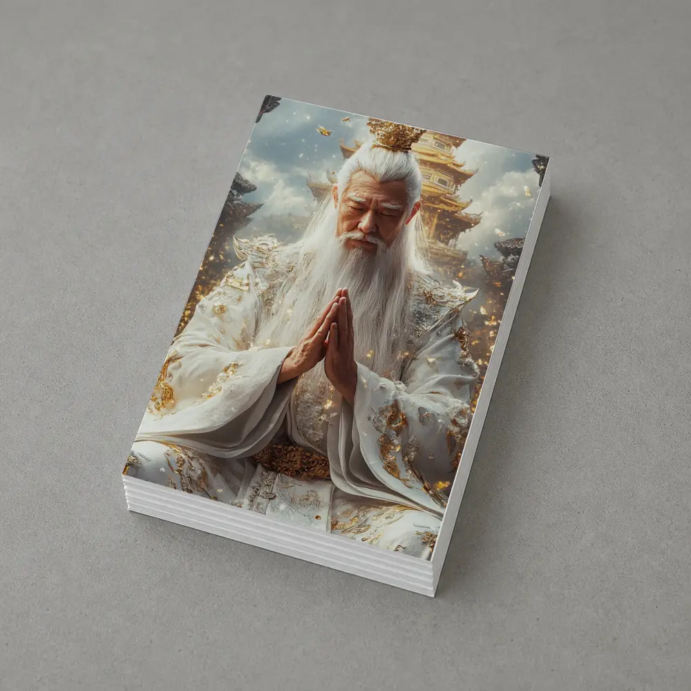 Ancient Wise God Praying Golden Temple – Postcards