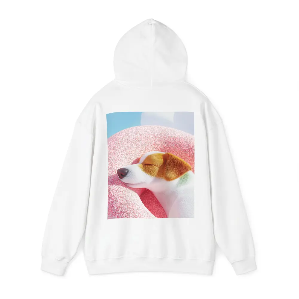 Jack Russell Terrier Sleeping On Pink Clouds – Hoodies