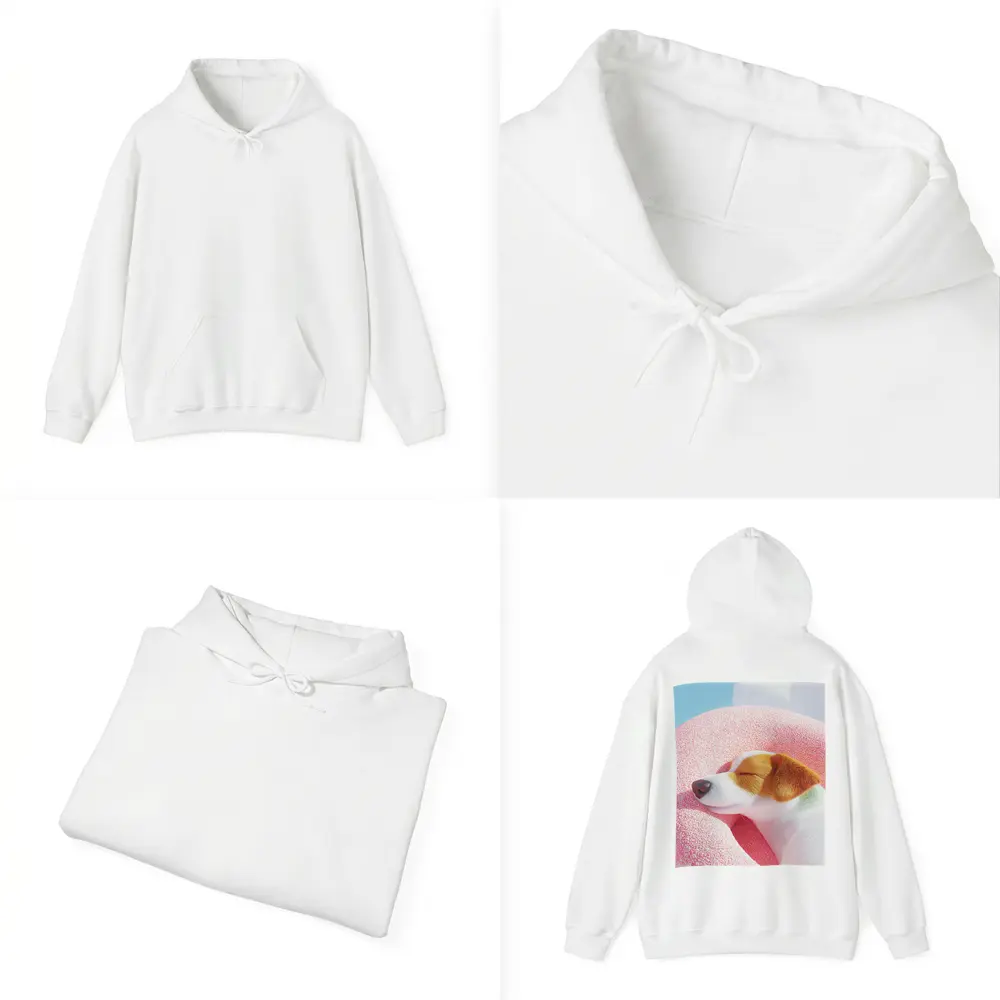 Jack Russell Terrier Sleeping On Pink Clouds – Hoodies