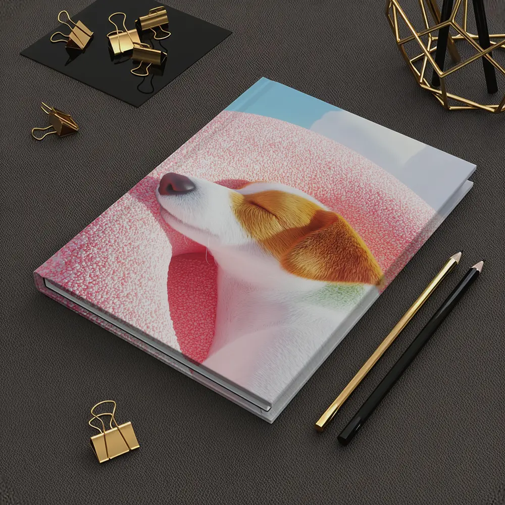 Jack Russell Terrier Sleeping On Pink Clouds – Notebooks