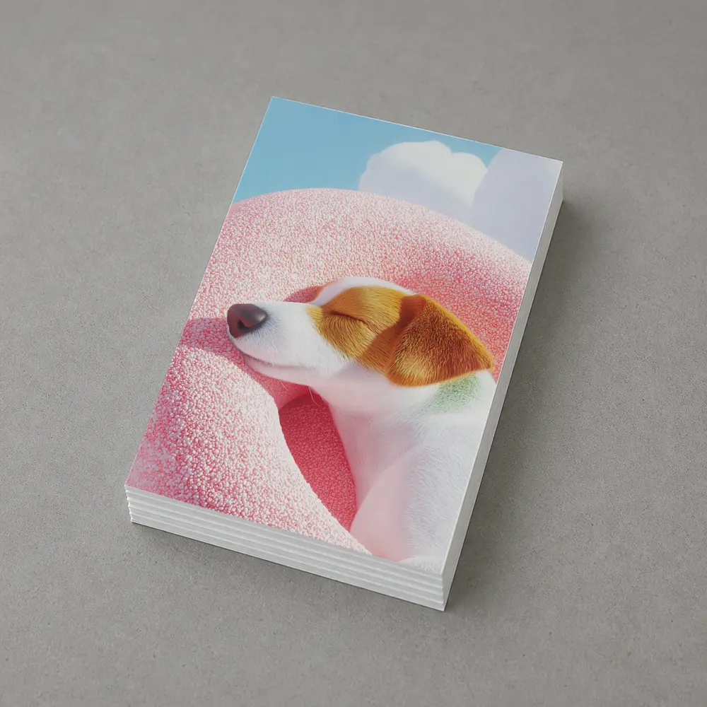 Jack Russell Terrier Sleeping On Pink Clouds – Postcards