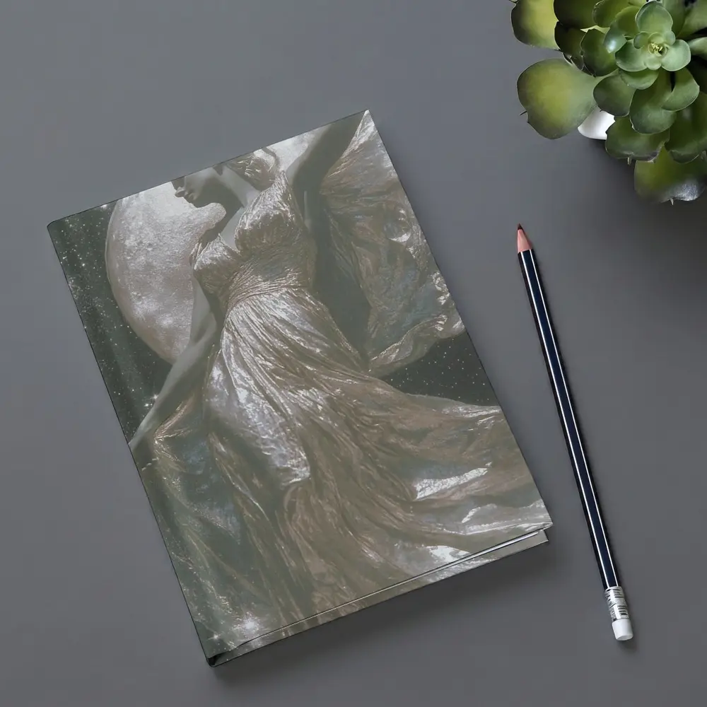 Silver Moon Goddess Dancing Starry Night Sky – Notebooks