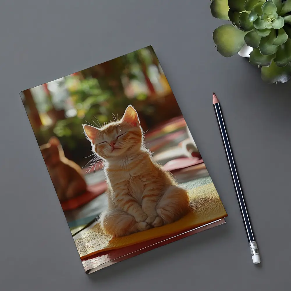 Meditating Kitten Yoga Studio Colorful Mats – Notebooks