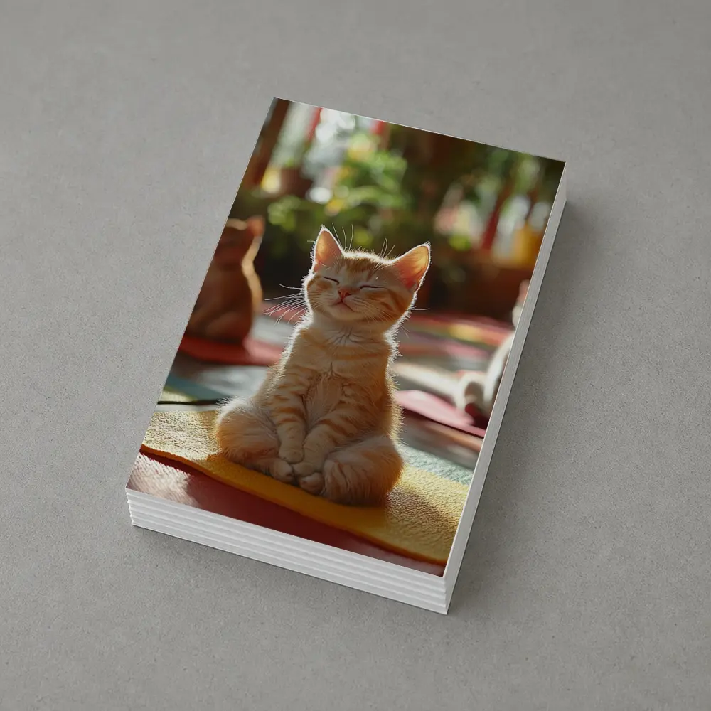 Meditating Kitten Yoga Studio Colorful Mats – Postcards