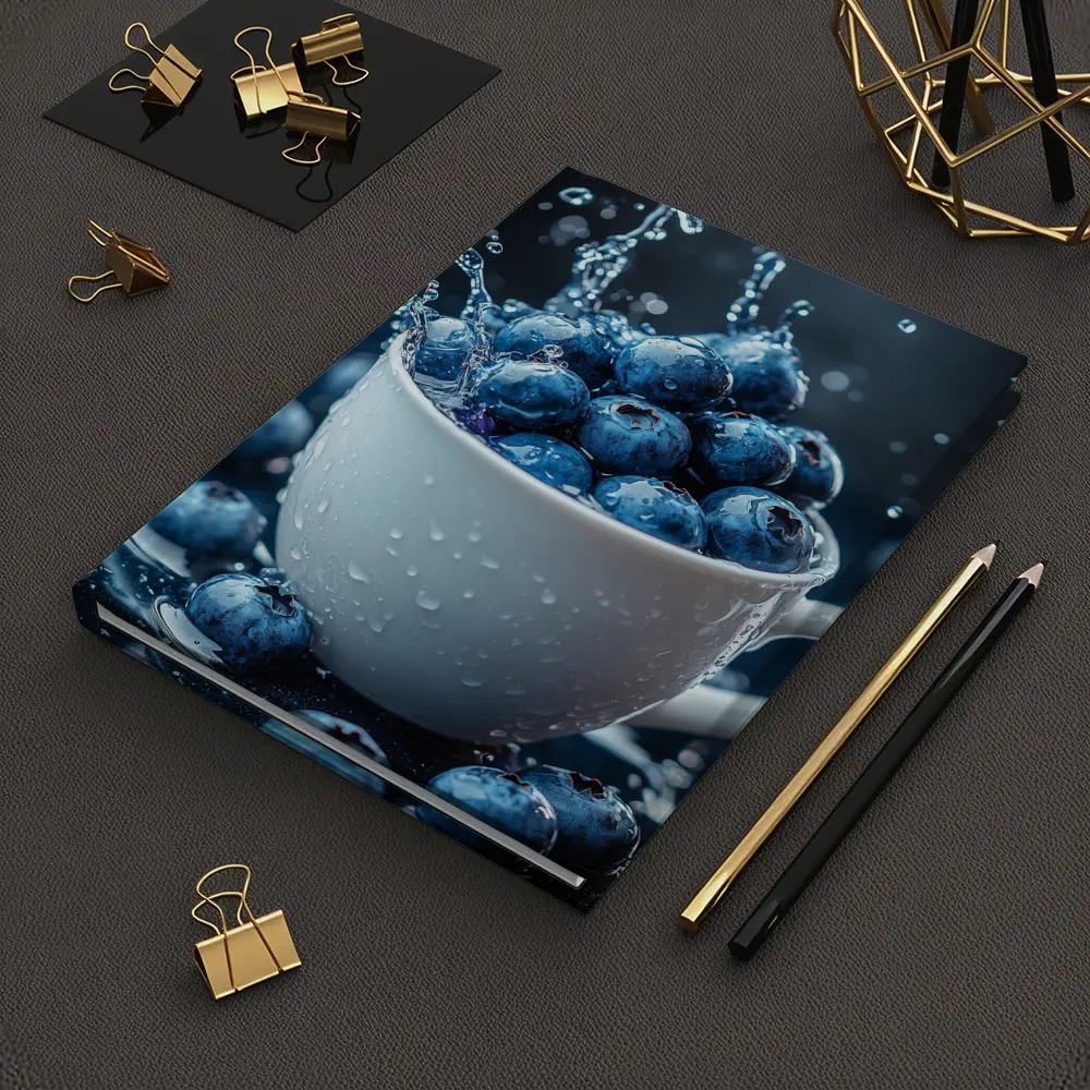 Fresh Blueberries Water Splash White Cup – Notebooks