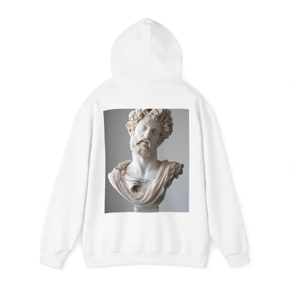 Marcus Aurelius Marble Bust Gray Background – Hoodies