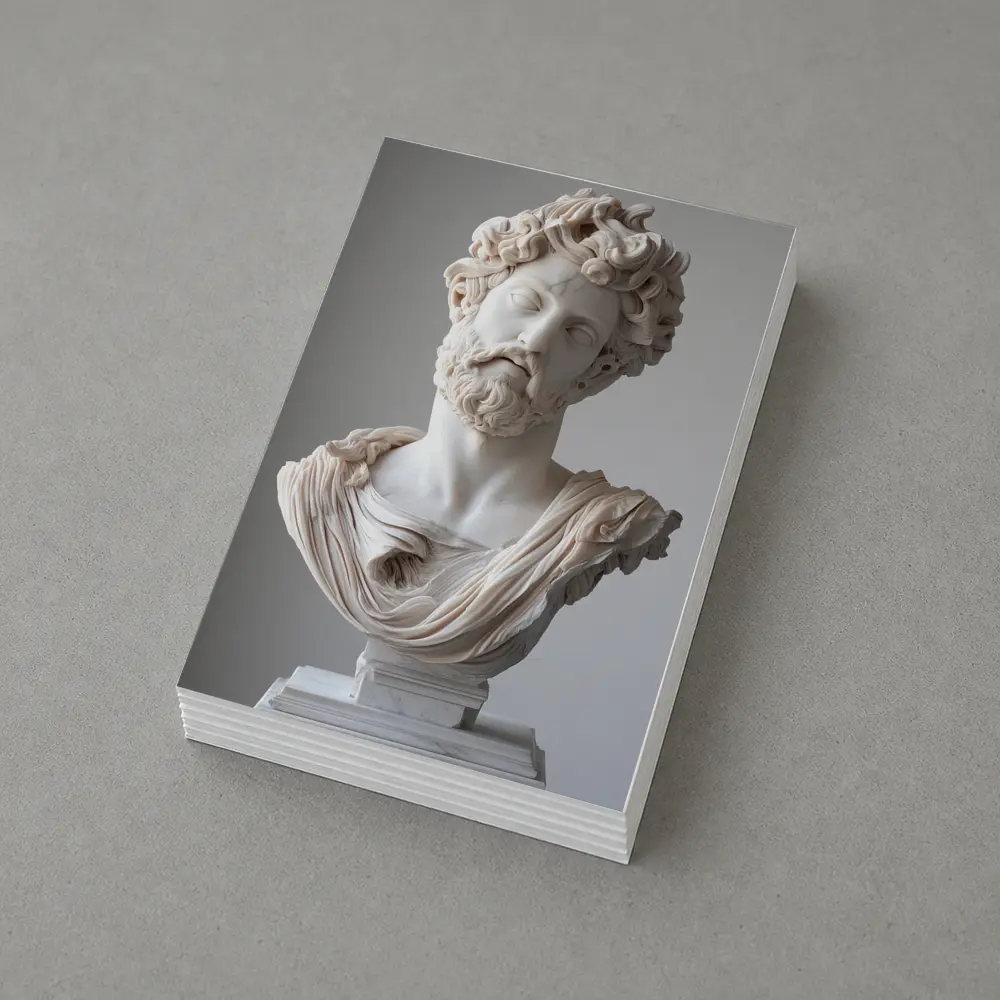 Marcus Aurelius Marble Bust Gray Background – Postcards