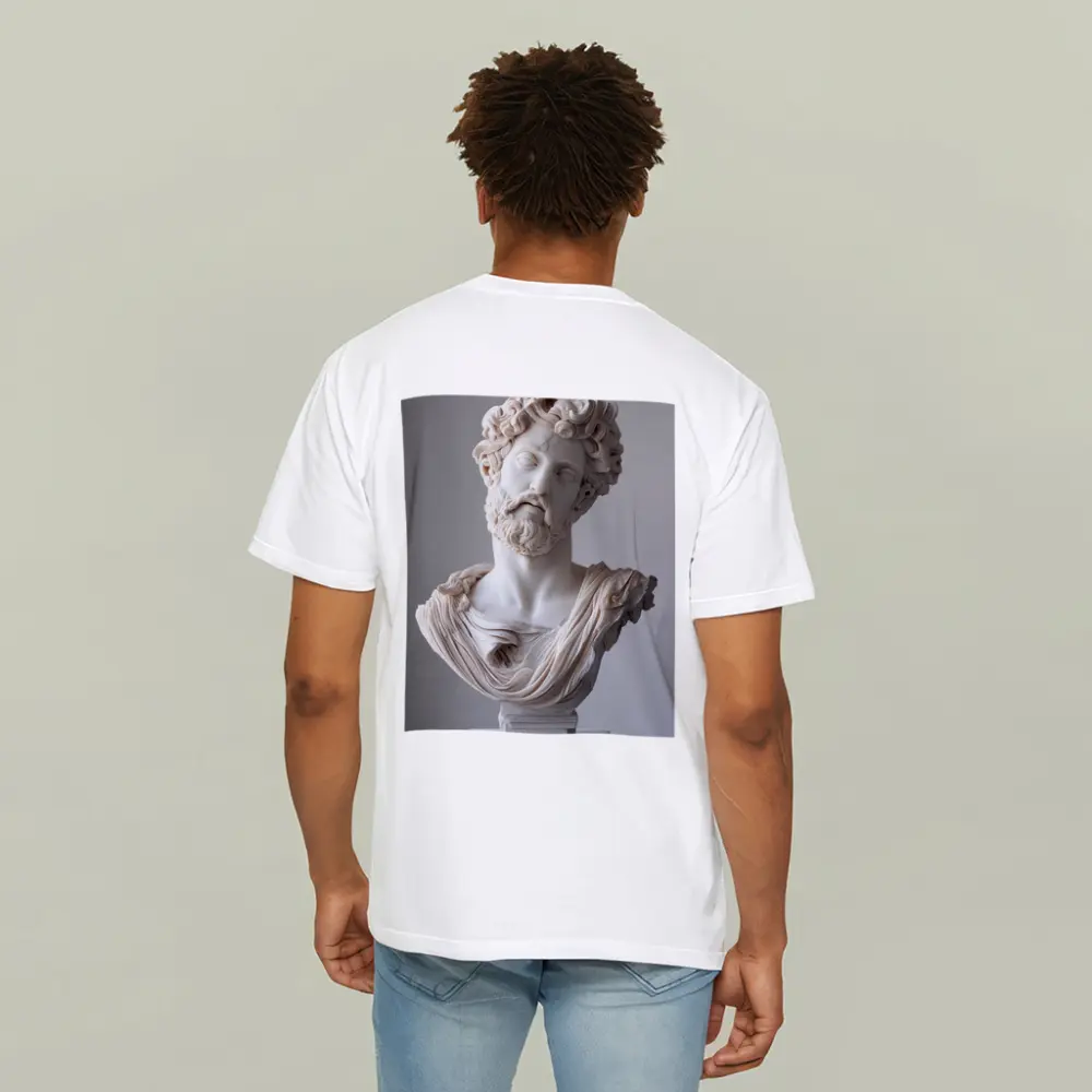 Marcus Aurelius Marble Bust Gray Background – T-Shirts