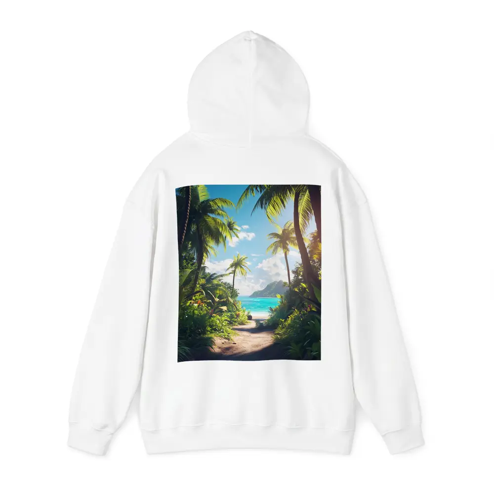 Tropical Beach Path Through Palm Trees – Hoodies