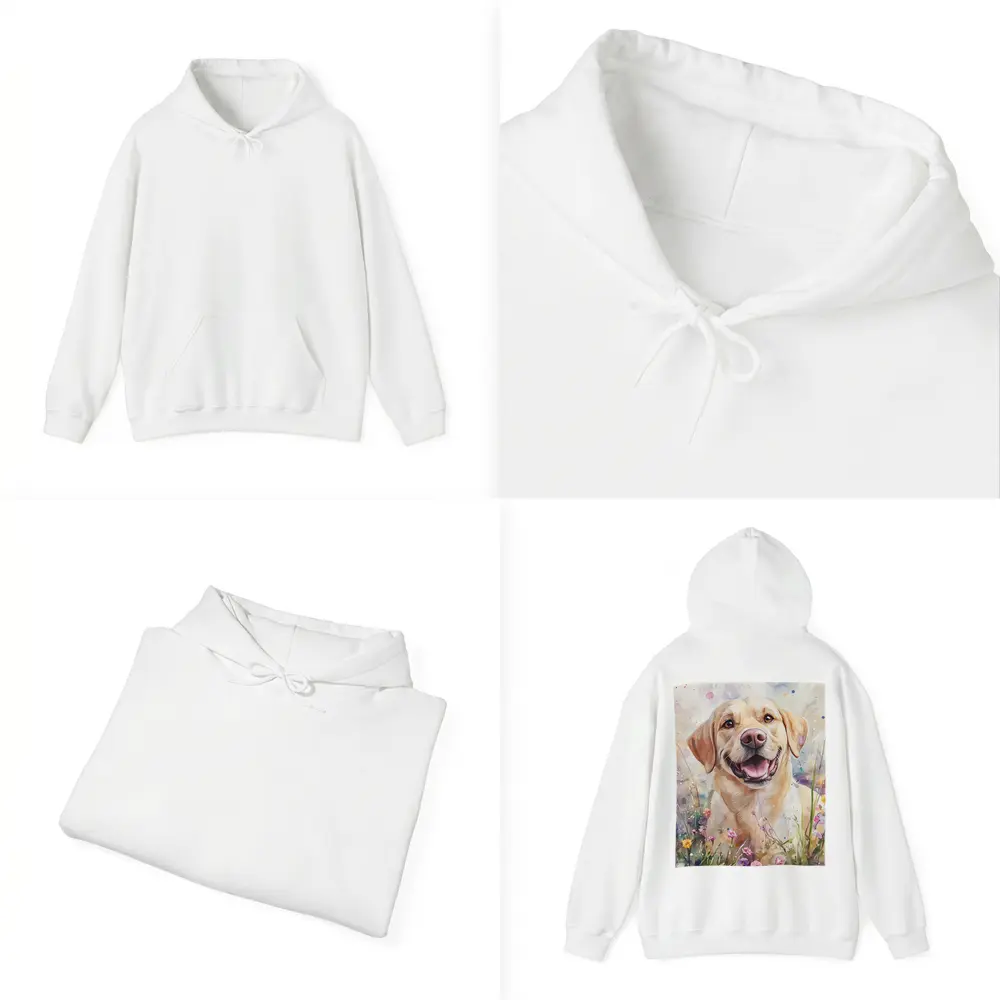 Yellow Labrador Retriever Watercolor Wildflower Field – Hoodies