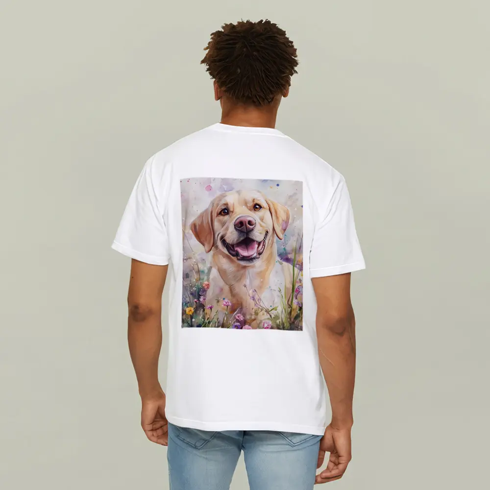 Yellow Labrador Retriever Watercolor Wildflower Field – T-Shirts