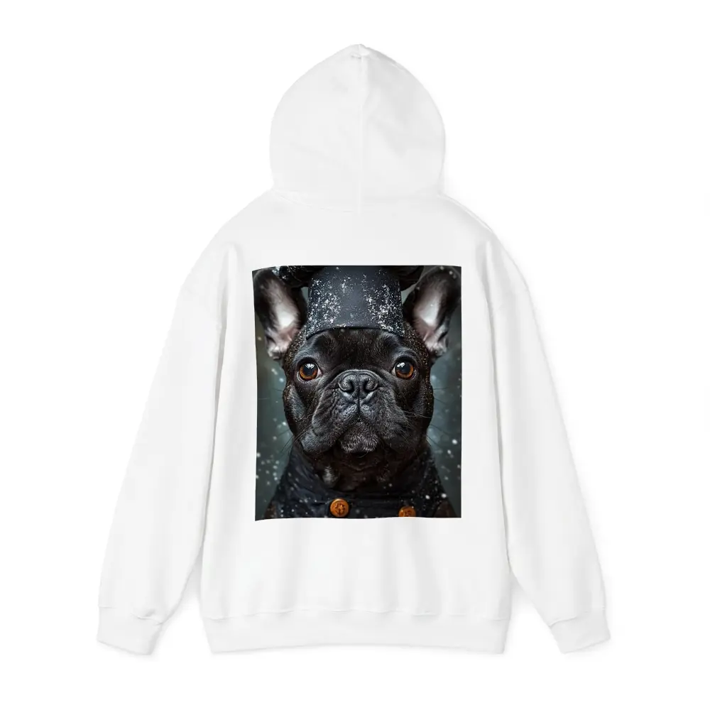 Black French Bulldog Chef Hat Dark Background – Hoodies