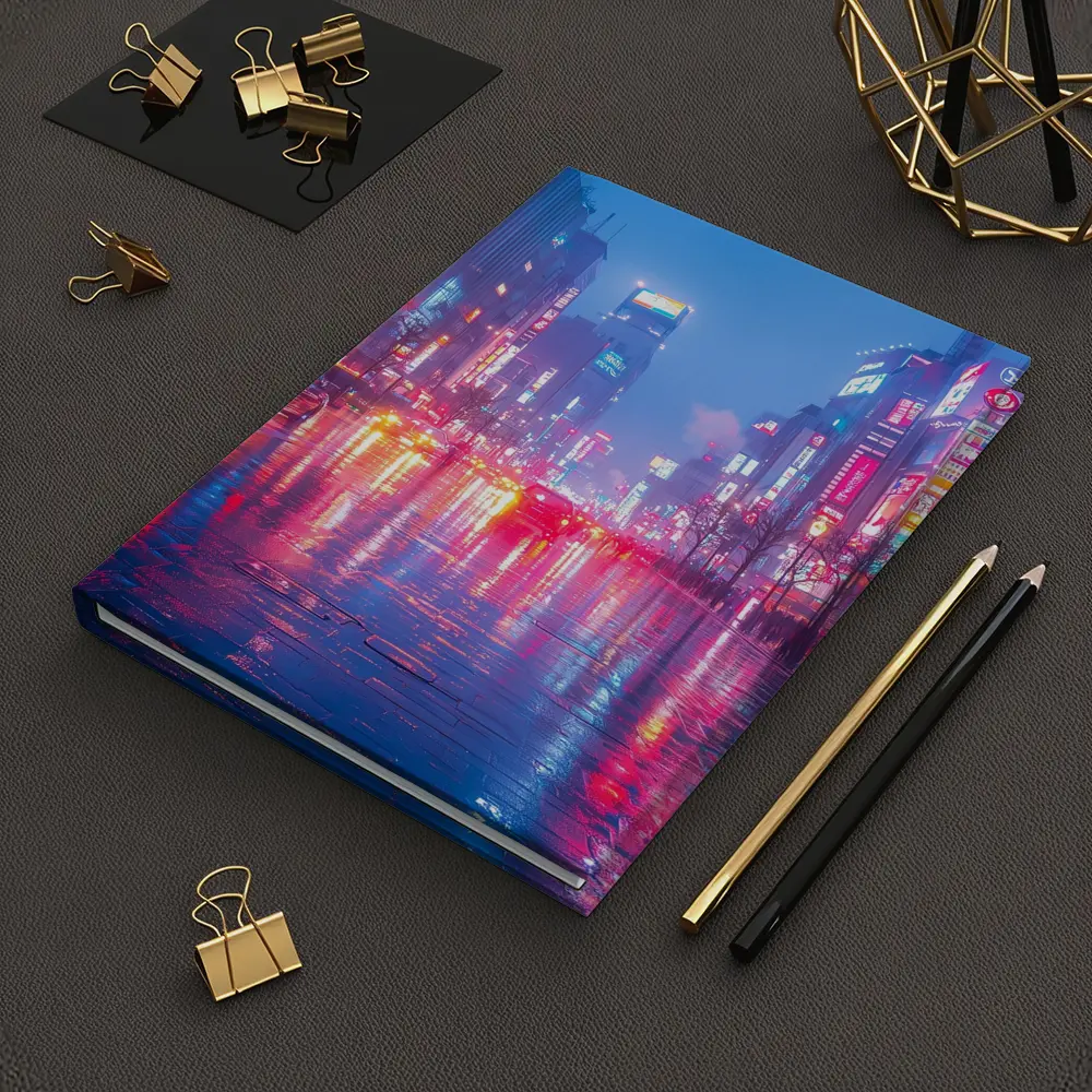 Tokyo Neon Rain Wet Street Night – Notebooks