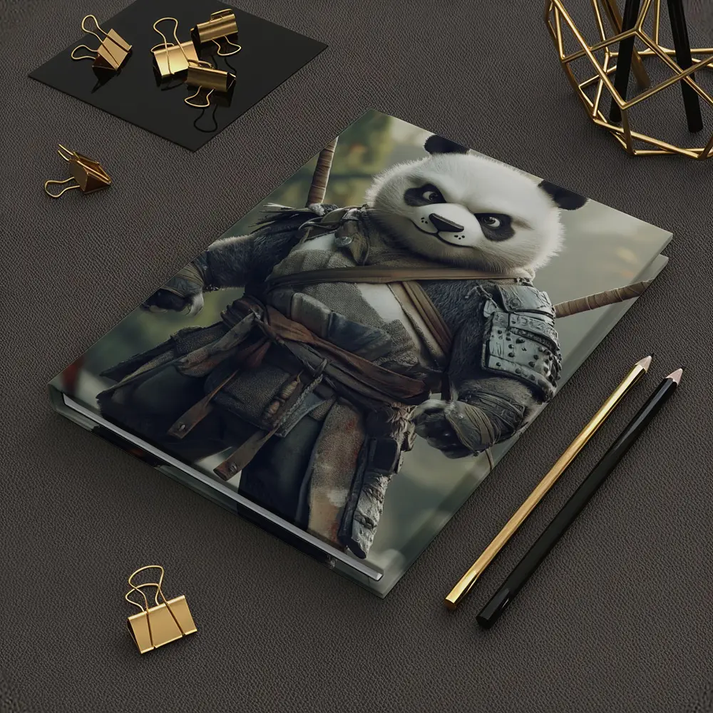 Warrior Panda Samurai In Forest Setting – Notebooks