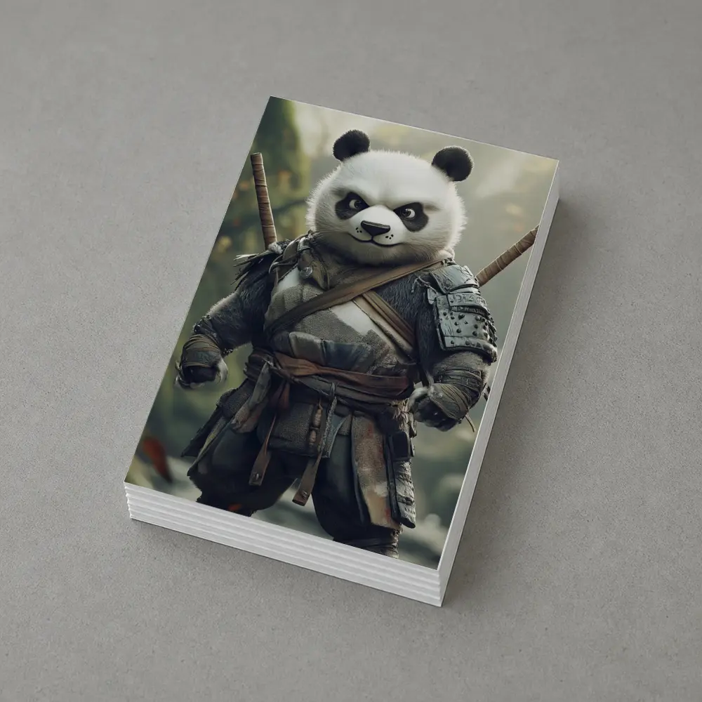 Warrior Panda Samurai In Forest Setting – Postcards
