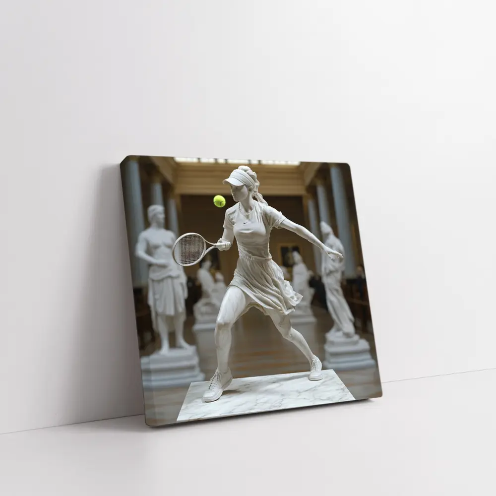 Marble Tennis Player Statue Museum Hall – Wall Art