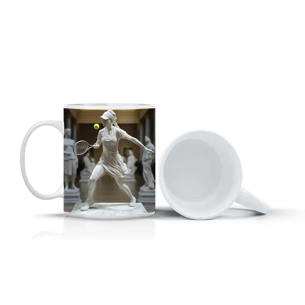 Marble Tennis Player Statue Museum Hall – Mugs
