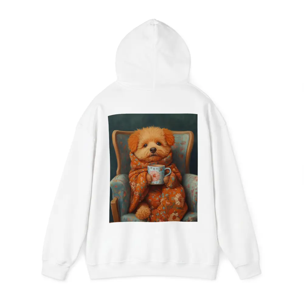 Fluffy Poodle Wrapped In Floral Blanket Chair – Hoodies