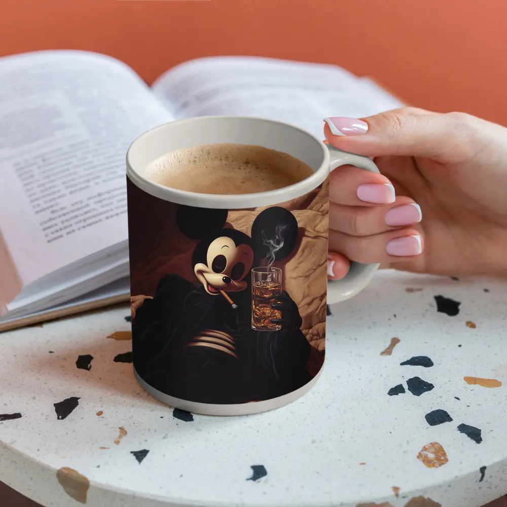Mickey Mouse Smoking Cigar Whiskey Dark – Mugs