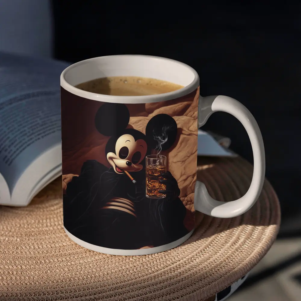 Mickey Mouse Smoking Cigar Whiskey Dark – Mugs