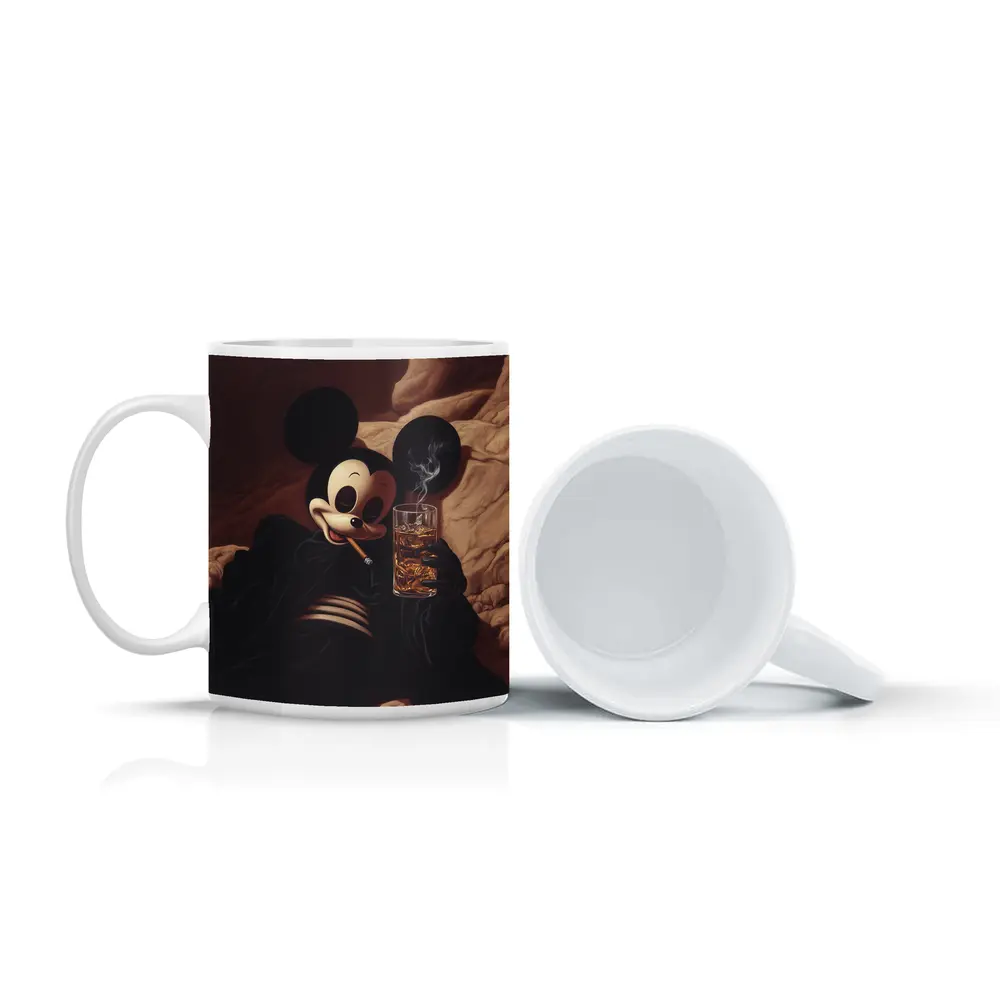 Mickey Mouse Smoking Cigar Whiskey Dark – Mugs