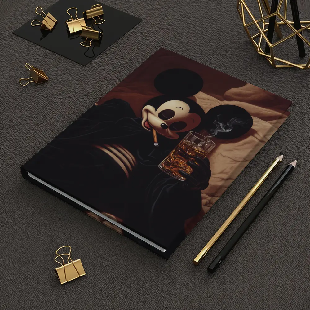 Mickey Mouse Smoking Cigar Whiskey Dark – Notebooks
