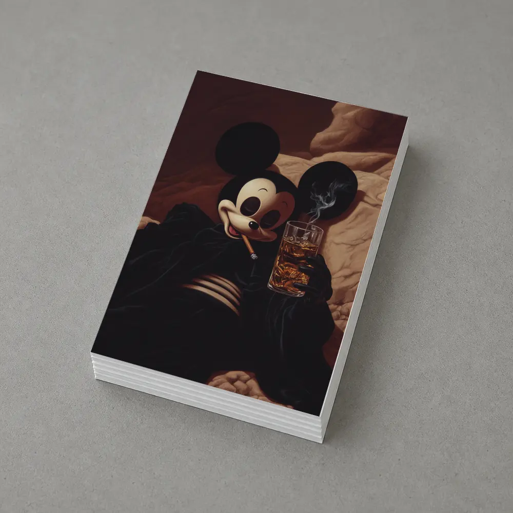 Mickey Mouse Smoking Cigar Whiskey Dark – Postcards