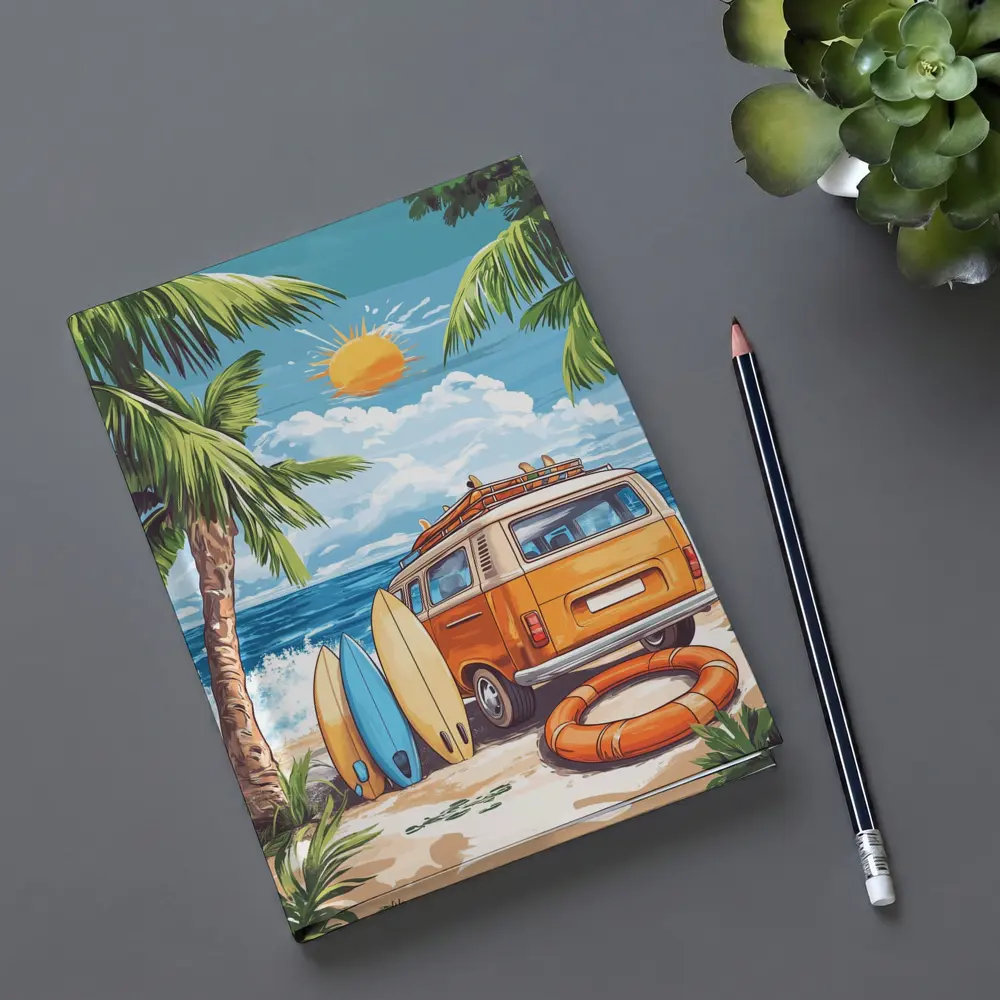Retro Van Surfboards Tropical Beach Summer – Notebooks