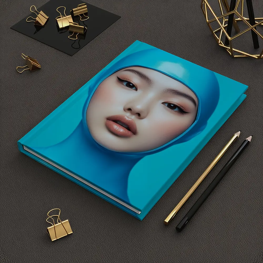 Asian Woman Blue Latex Hood Portrait – Notebooks