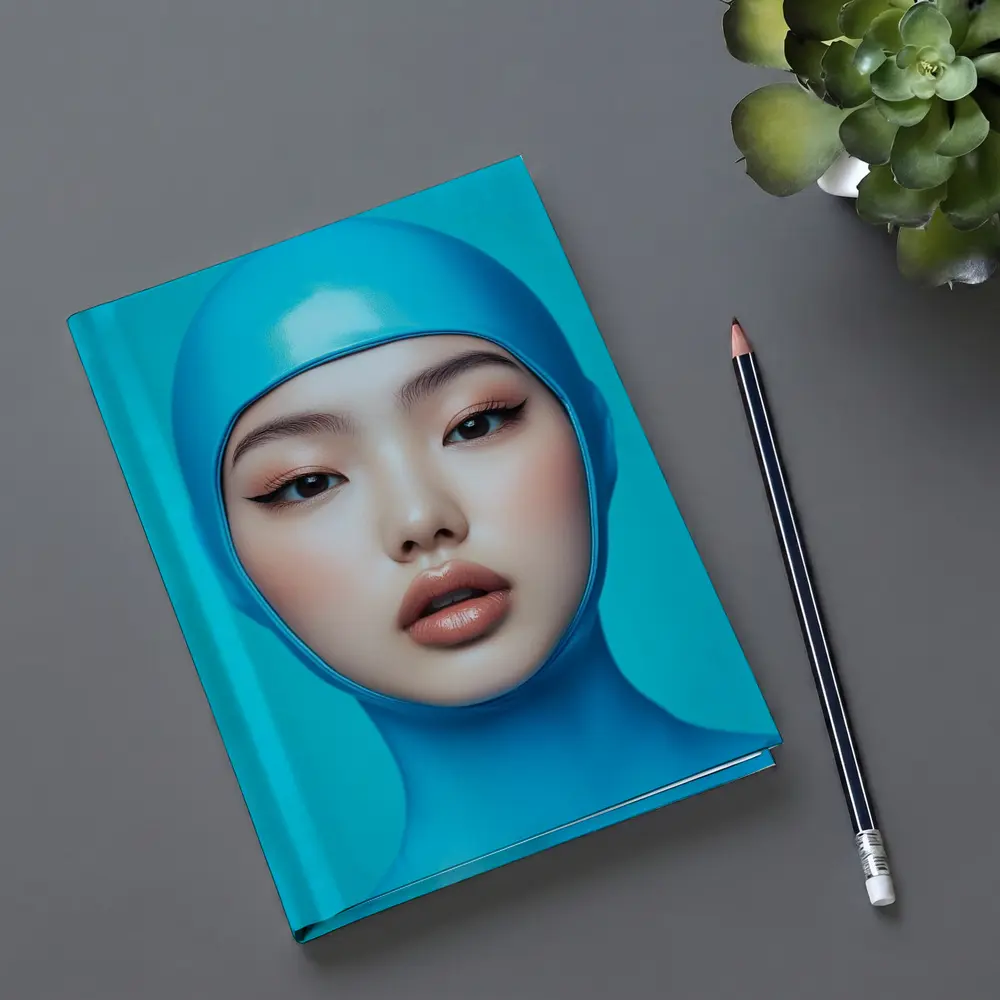 Asian Woman Blue Latex Hood Portrait – Notebooks