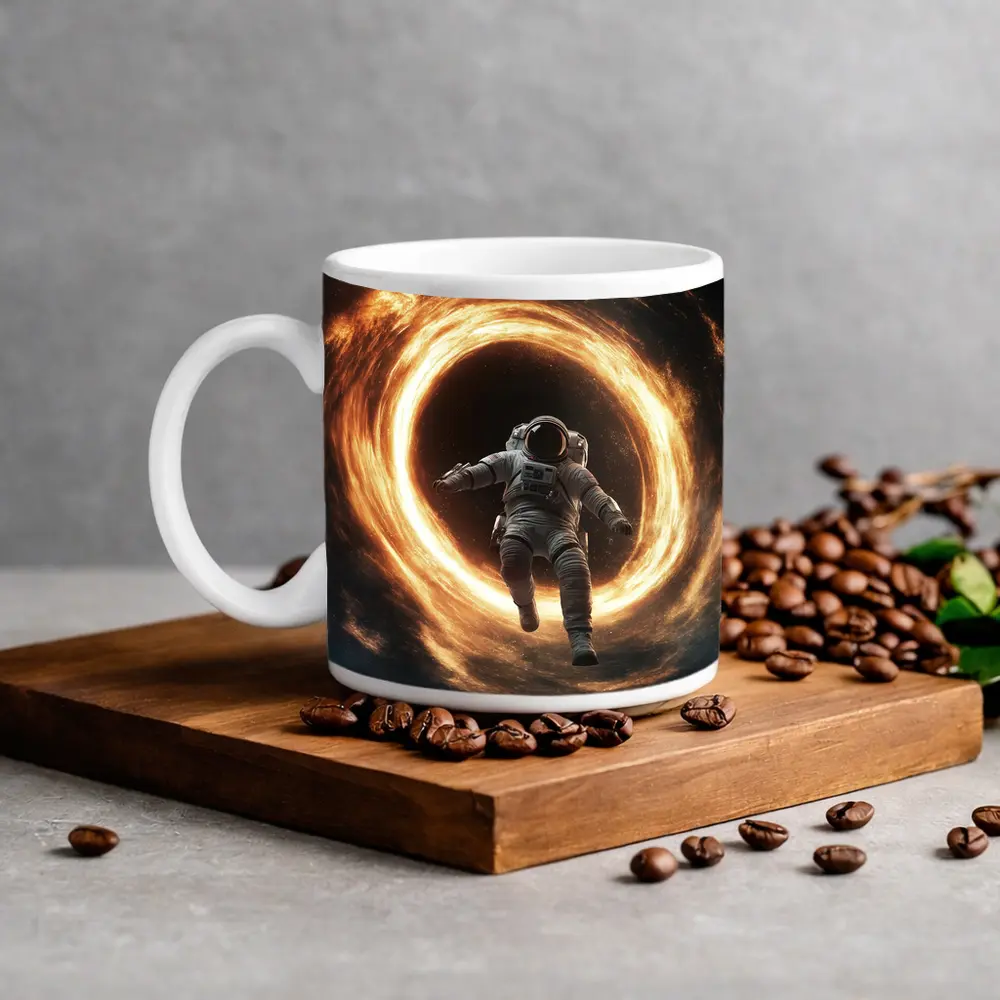 Astronaut Falling Into Glowing Black Hole – Mugs