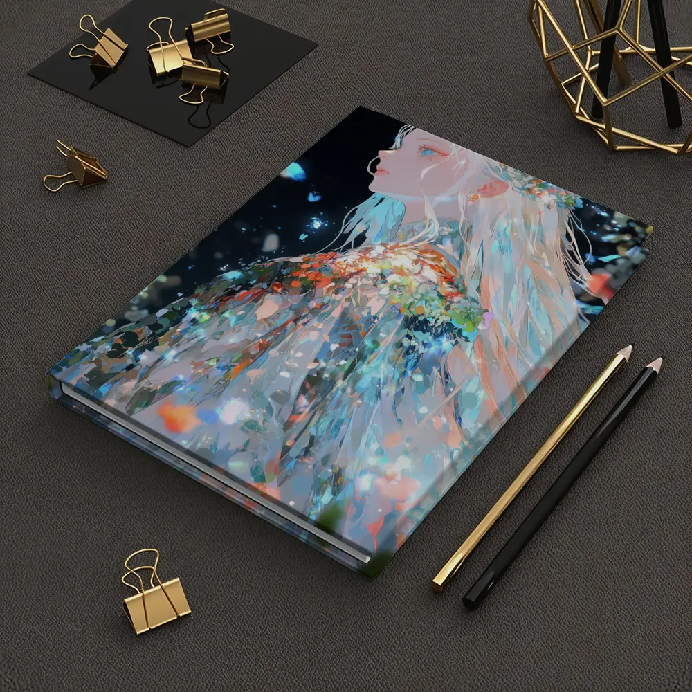 Anime Girl Floral Dress Dark Fantasy Art – Notebooks