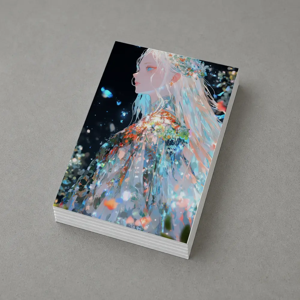 Anime Girl Floral Dress Dark Fantasy Art – Postcards