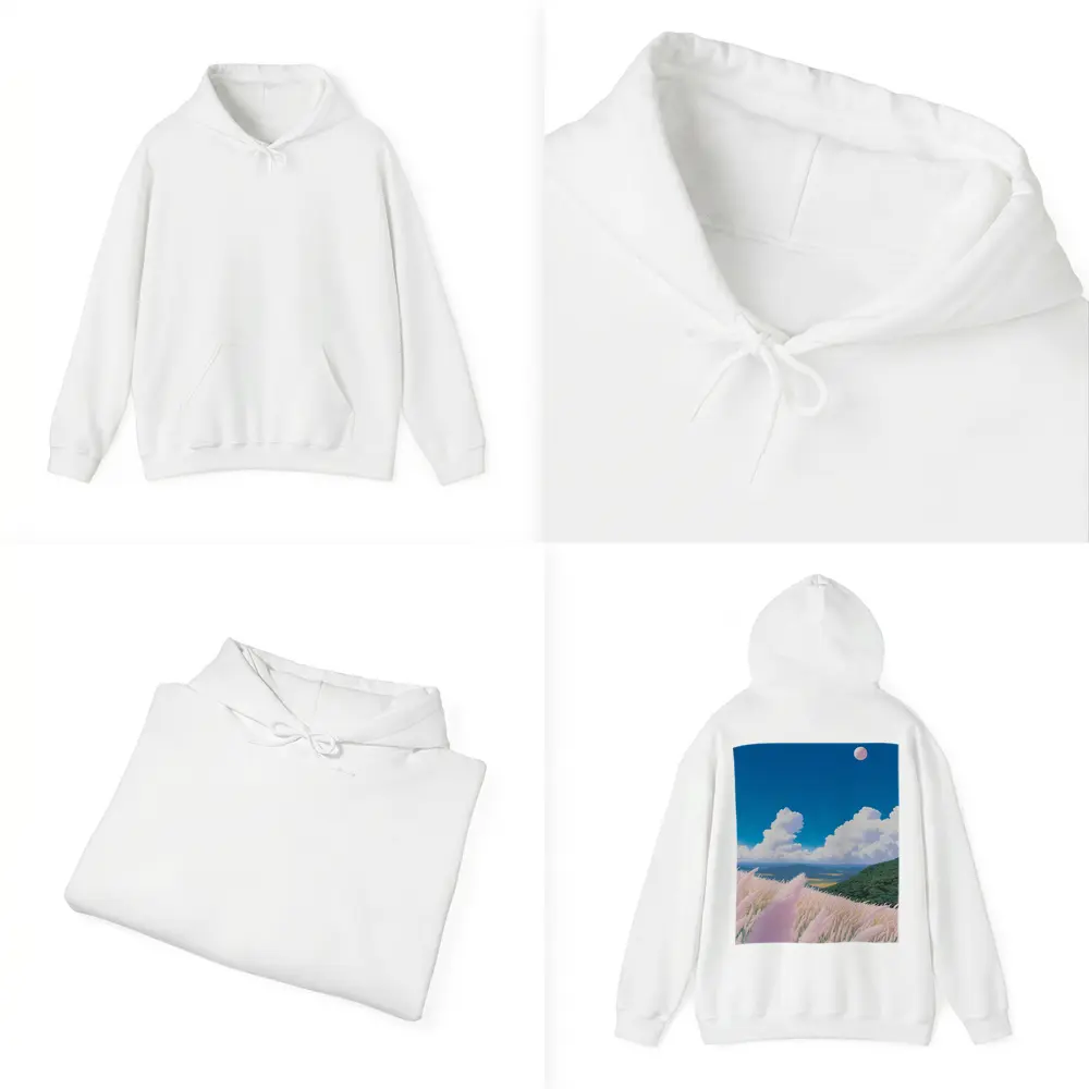 Anime Pink Grass Field Blue Sky – Hoodies