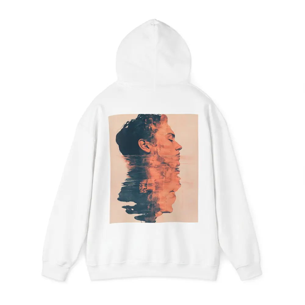Double Exposure Man Portrait Water Reflection – Hoodies