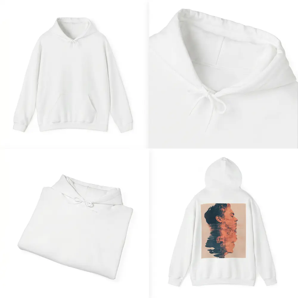 Double Exposure Man Portrait Water Reflection – Hoodies