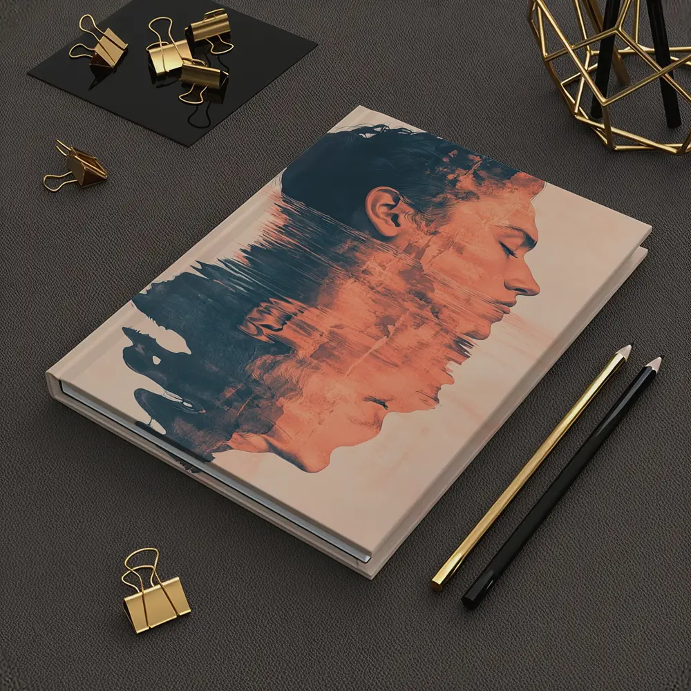 Double Exposure Man Portrait Water Reflection – Notebooks