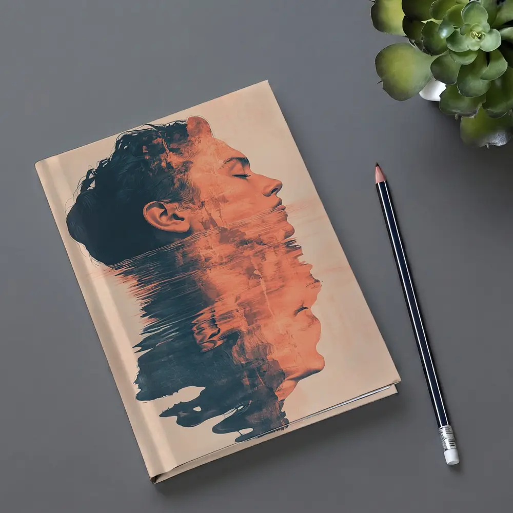 Double Exposure Man Portrait Water Reflection – Notebooks