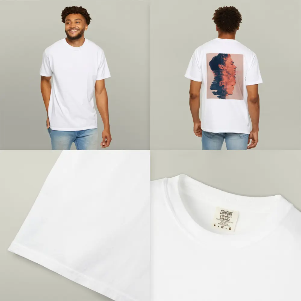 Double Exposure Man Portrait Water Reflection – T-Shirts