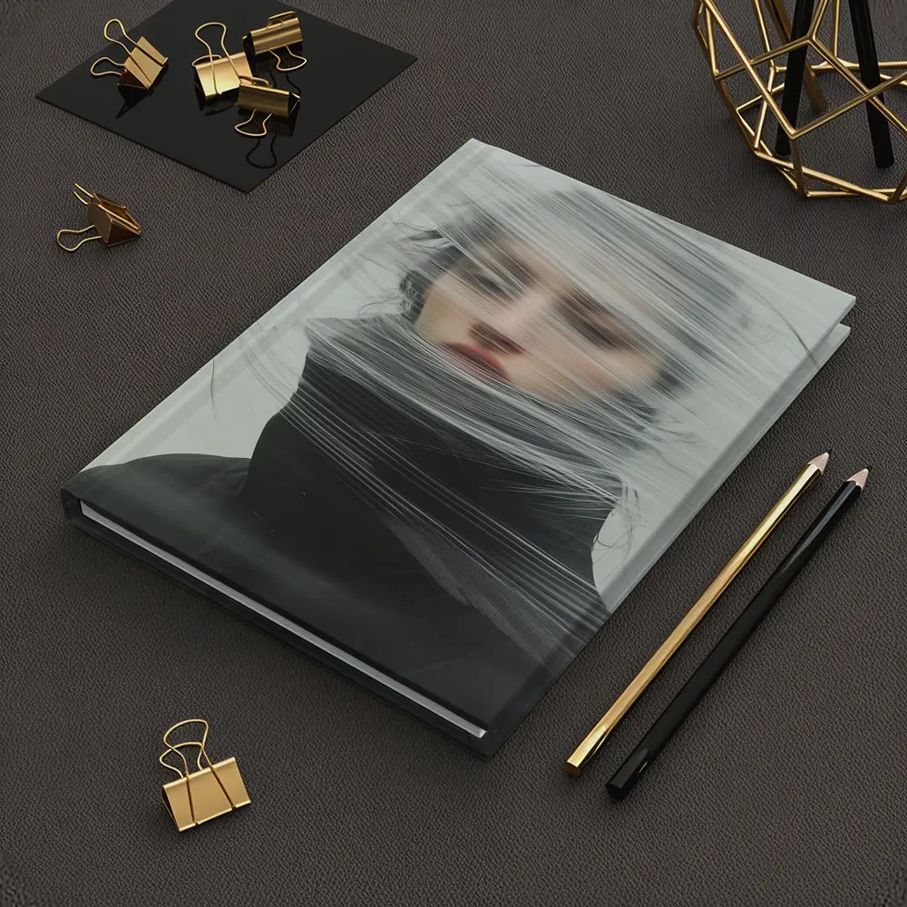 Woman Wrapped in Plastic Minimalist Portrait – Notebooks