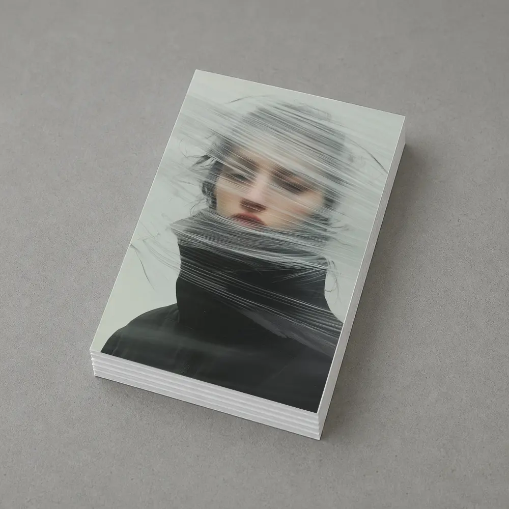 Woman Wrapped in Plastic Minimalist Portrait – Postcards