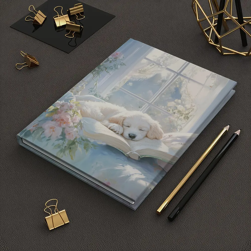 Golden Retriever Puppy Sleeping Soft Floral – Notebooks