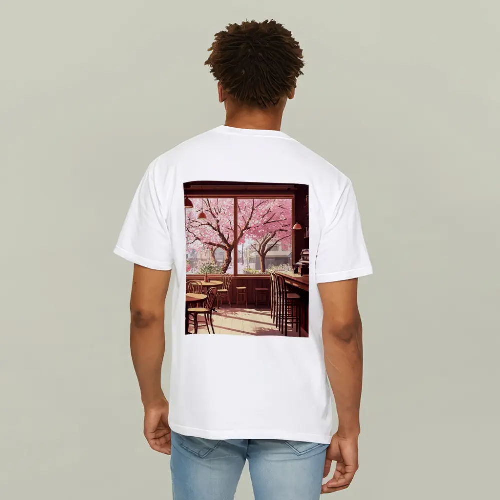 Anime Cafe Interior Cherry Blossoms Spring – T-Shirts