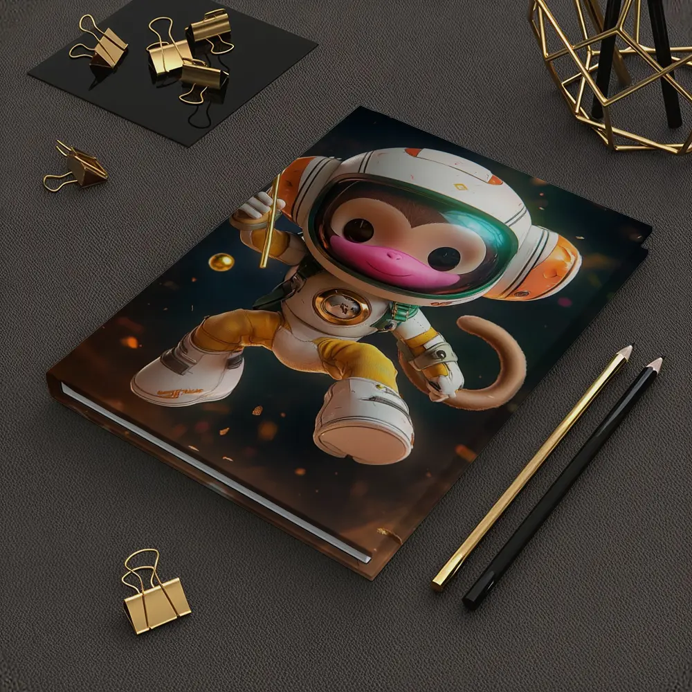 Cute Monkey Astronaut Floating In Space – Notebooks