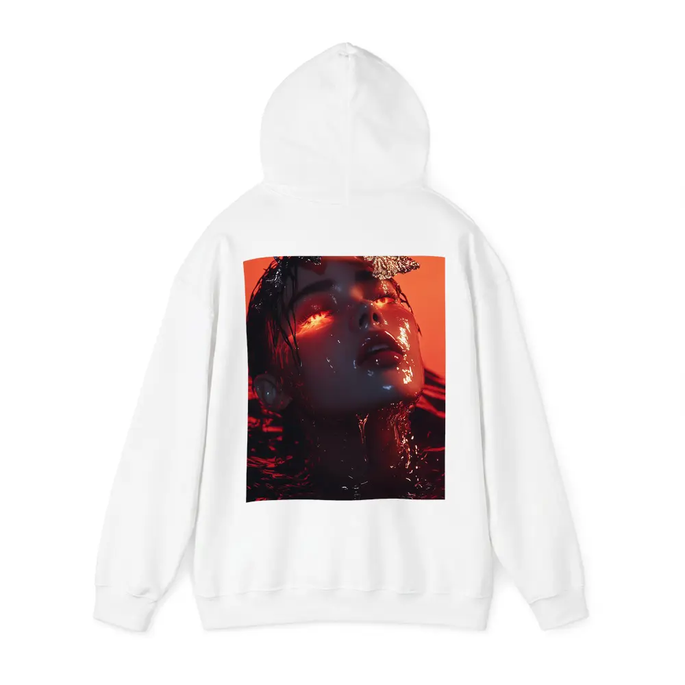 Woman Rising From Water Red Butterflies – Hoodies