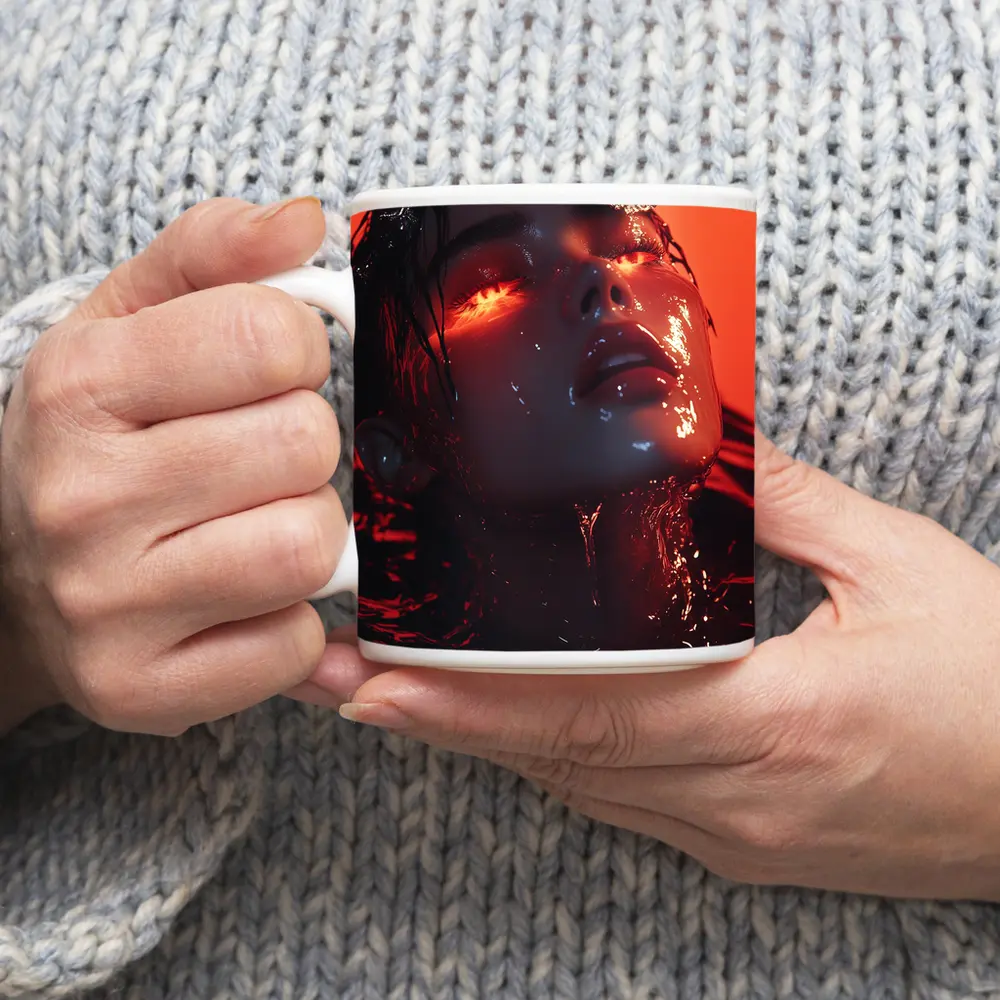 Woman Rising From Water Red Butterflies – Mugs