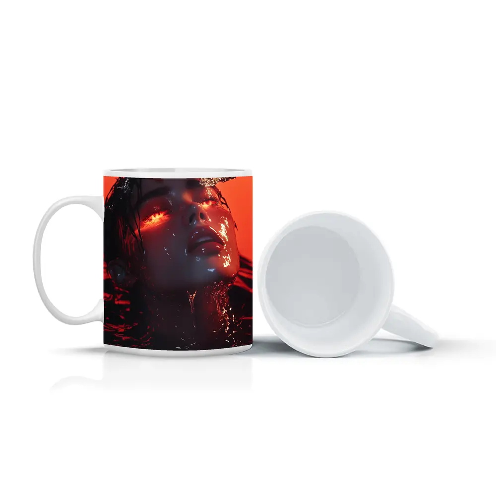 Woman Rising From Water Red Butterflies – Mugs