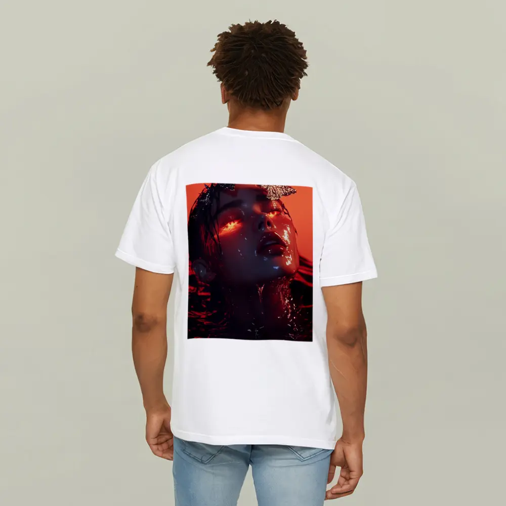 Woman Rising From Water Red Butterflies – T-Shirts